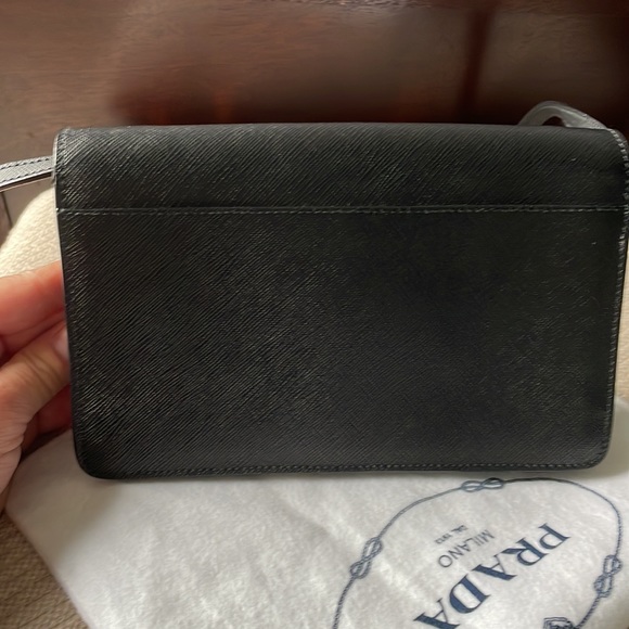 Authentic Black Prada Saffiano Clutch - Picture 7 of 9